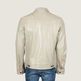 Men's Denim Style Leather Jacket
