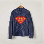 Spider Man Leather Jacket In Blue-Large/XL