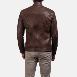 Bean Brown Leather Biker Jacket