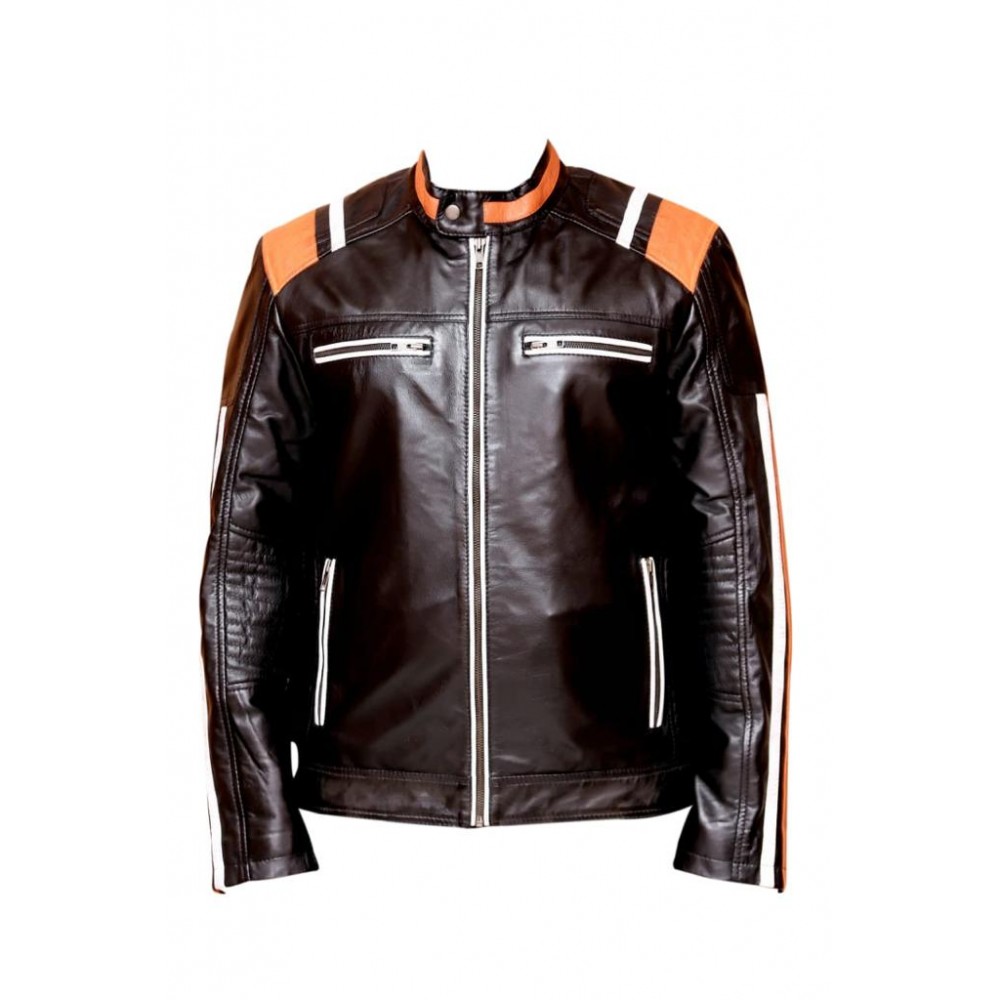 Druig Biker Leather Jacket In Black 
