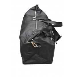 Men's Duffle Leather Bag In Black