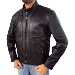 Vanni Biker Leather Jacket In Black New Stylish Designing 
