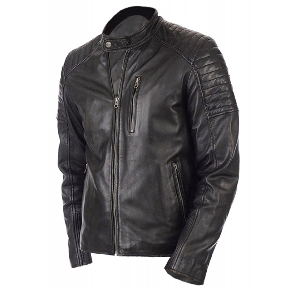 Rayo Vintage Biker Jacket -Genuine Leather Jacket For Men In Black Color 