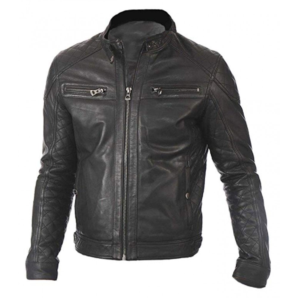 Mens New Vintage Marc Real Lambskin Leather Jacket In Black
